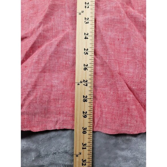 Banana Republic Shirt Mens Large 100% Linen Red Chambray Camden Fit Button Up - Picture 3 of 6